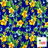 Dual Color Tropical Clusters Peachskin Fabric - White & Purple, Floral Tropical Print, 45" Width (1 Yard)