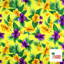 Peachskin Polyester Tropical Clusters Fabric