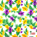 Peachskin Polyester Tropical Clusters Fabric