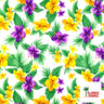 Peachskin Polyester Tropical Clusters Fabric