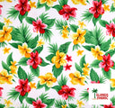 Peachskin Polyester Tropical Clusters Fabric