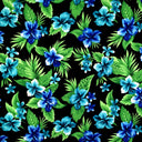 Peachskin Polyester Tropical Clusters Fabric