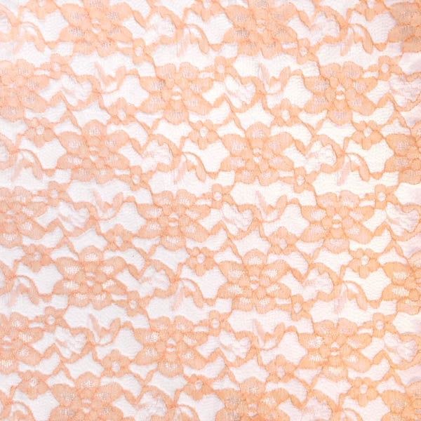 Peach Raschel Lace Fabric
