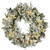 Pre-Lit Frosted Colonial Fir Christmas Wreath with Dual Color LED Lights, 30 Inch