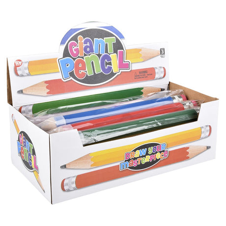 Giant Pencil 15" Assorted Colors (24 Pc Display)