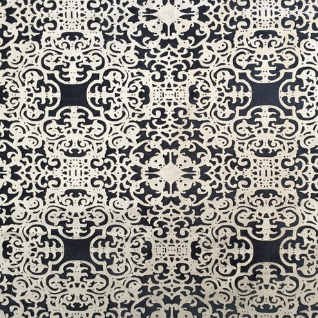 Petra Fabric Velvet Fabric - Metallic Moorish Foil Print, 55" Width (1 Yard)
