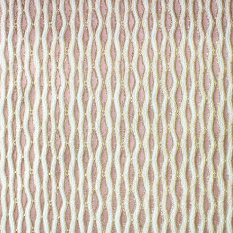 Peyton Fabric Wavy Striped Textured Jacquard Fabric - Ivory, Beige, Silver, Gold, Blush, Magenta, Sky, Spa, Ocean, Cerulean, Peacock, Lime, White, Cream, 53" Width (1 Yard)