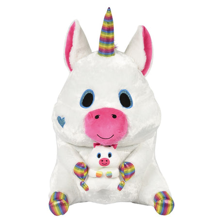 Unicorn Plush Belly Buddy And Baby 20"