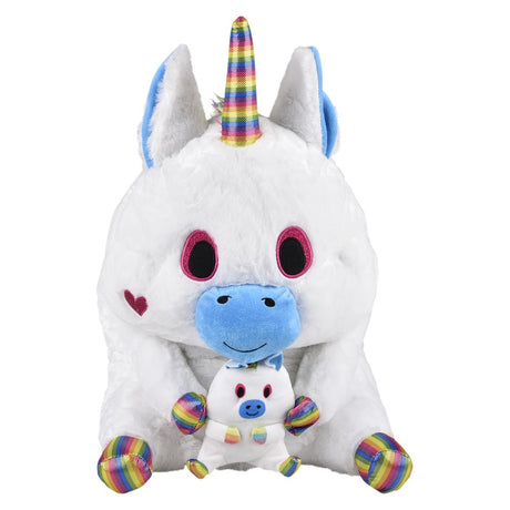 Unicorn Plush Belly Buddy And Baby 20"