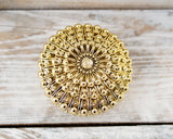 2 3/4" Gold Round Carved Plastic Favor Box - Pack of 12