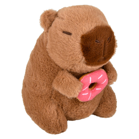 Capybara Plush Holding Food 6.5"