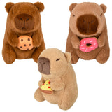 Capybara Plush Holding Food 6.5"