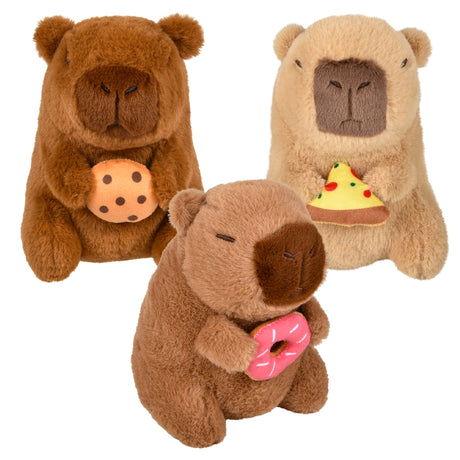 Capybara Plush Holding Food 6.5"