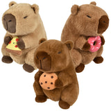 Capybara Plush Holding Food 10"