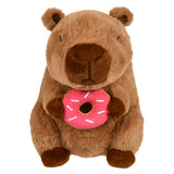 Capybara Plush Holding Food 10"