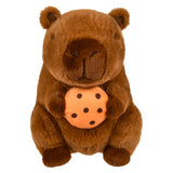 Capybara Plush Holding Food 10"