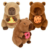 Capybara Plush Holding Food 10"