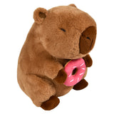 Capybara Plush Holding Food 12"