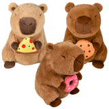 Capybara Plush Holding Food 12"