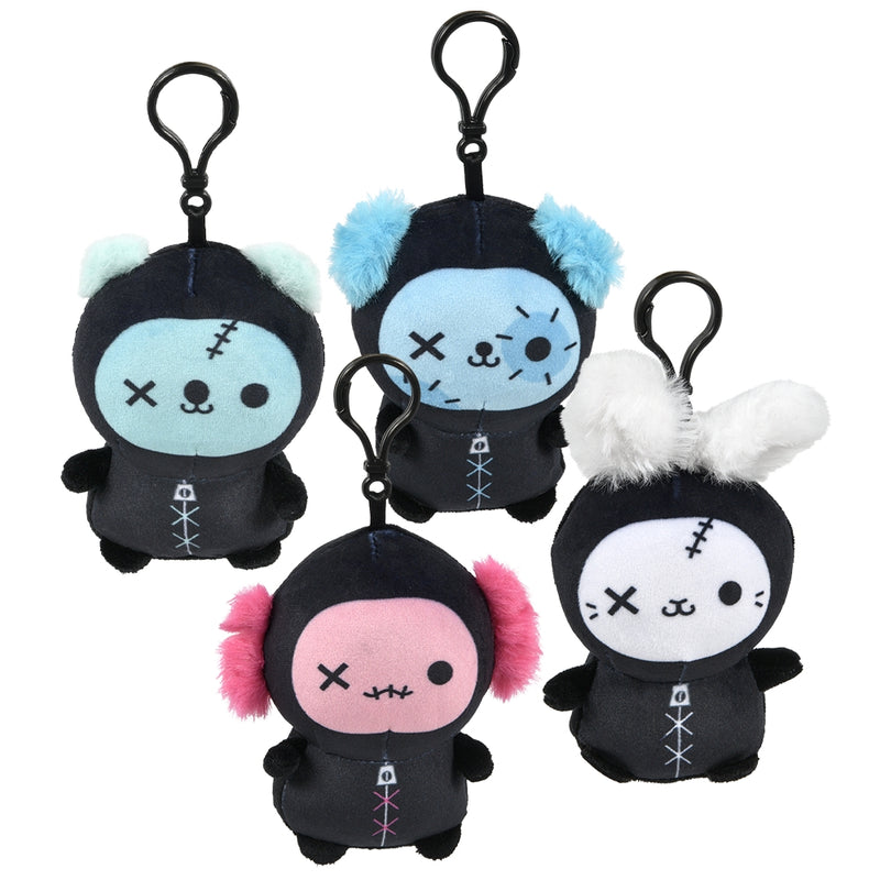 Goth Animals Backpack Clip 4" Plush