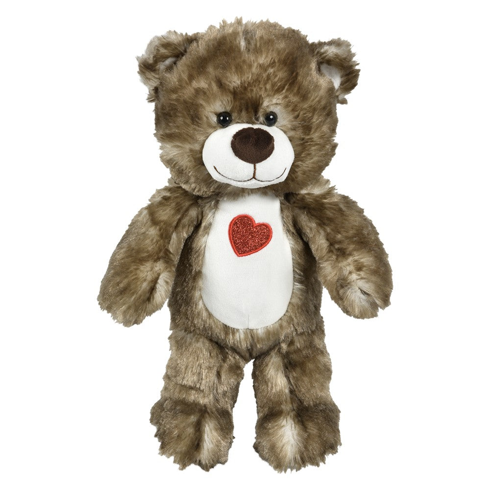 Plush Heart Bears 15.5" Cotton Candy Natural