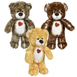 Plush Heart Bears 15.5" Cotton Candy Natural