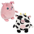 Squishy-Ishy Pig and Cow Plush (6 in)