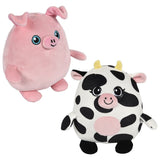 Squishy-Ishy Pig and Cow Plush (6 in)