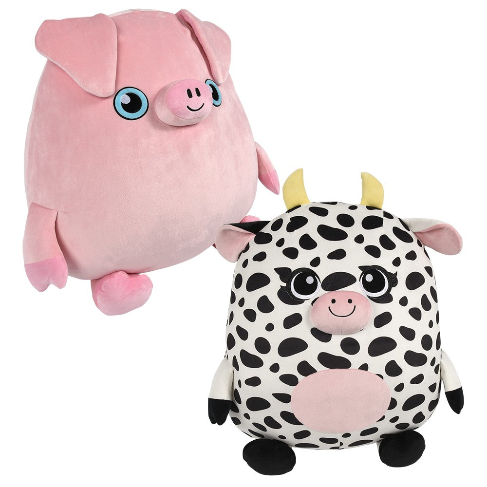 Squishy Plush Pig And Cow 20"