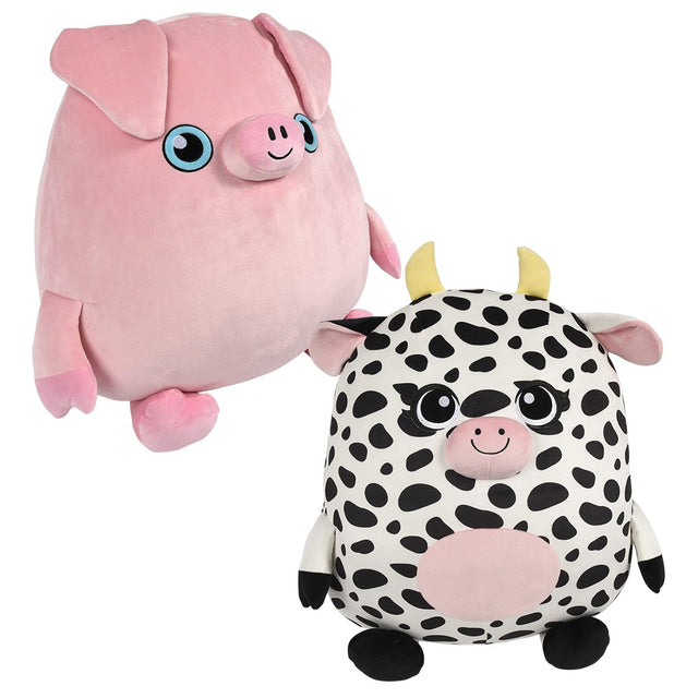 Squishy Plush Pig And Cow 20"