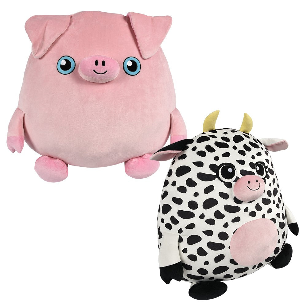 Squishy-Ishy Pig And Cow Plush (24" 1 PC)