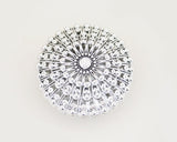 2 3/4" Silver Round Carved Plastic Favor Box - Pack of 12