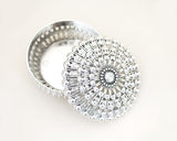 2 3/4" Silver Round Carved Plastic Favor Box - Pack of 12