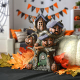 Halloween Pumpkin Tree House Decoration with Multi-Color LED Lights