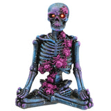 Halloween Purple Galaxy Meditating Skeleton Decoration with LED Lights