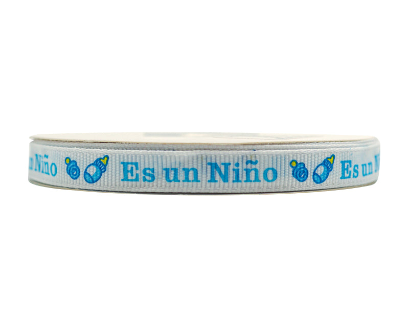 3/8"x 25 yards Es un Niño Baby Shower Spanish Grosgrain Gift Ribbon