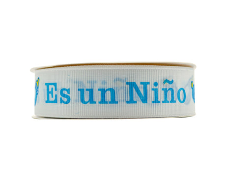 7/8"x 25 yards Es un Niño Baby Shower Spanish Grosgrain Gift Ribbon