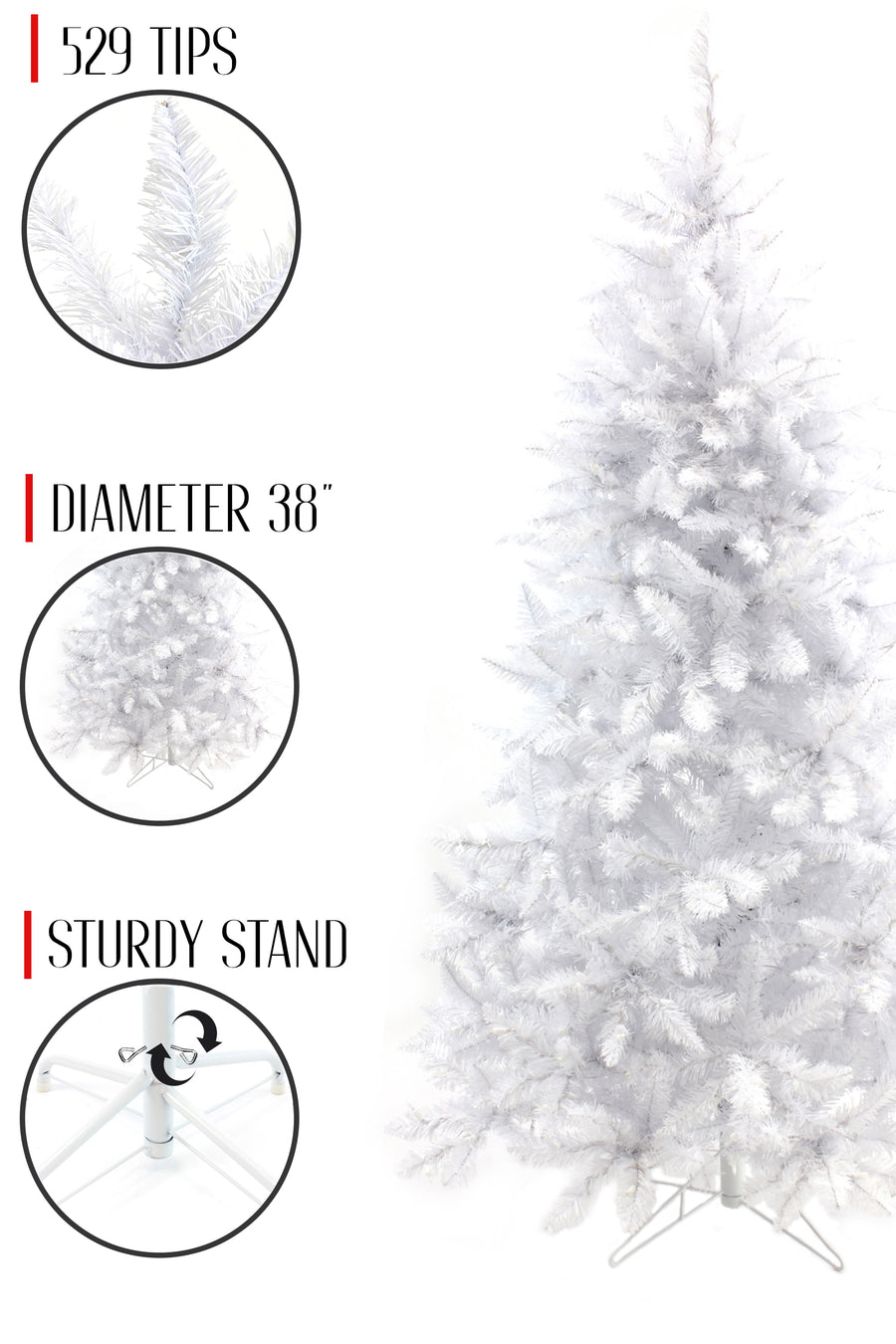 White Spruce Tree with Metal Stand