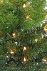 24" Pre-lit Tabletop Ombre Green Christmas Tree with Plastic Stand