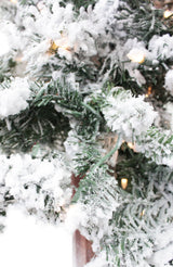 6' Prelit Snow Flocked Natural Alpine Tree