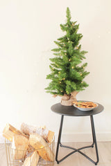 3' Prelit Tabletop Christmas Tree with Burlap Base
