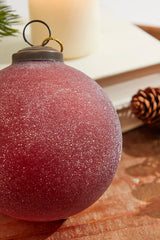 Frosted Ruby Glass Ornament 4 Inch Luxury Christmas Tree Decor