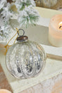4" Silver Beaded Mercury Glass Ornament