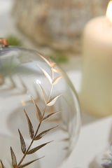 5 Inchi Golden Etched Laurel Glass Ornament Christmas Tree Decor