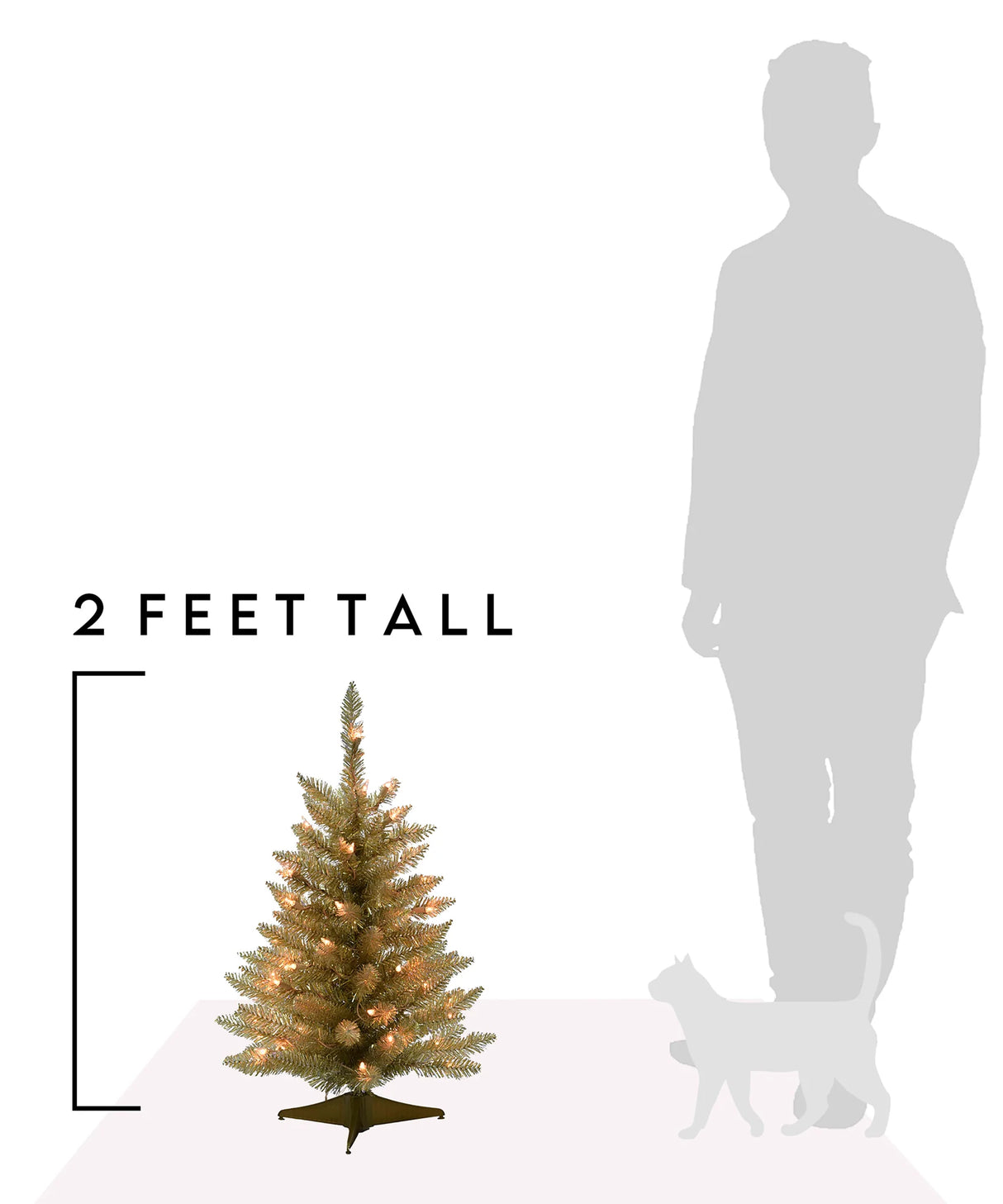 2' Prelit Tabletop Christmas Tree – Champagne