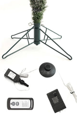 Prelit Slim Snow Flocked Christmas Tree with Warm White &amp; Multicolor Lights