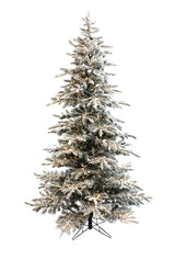 Prelit Slim Snow Flocked Christmas Tree with Warm White & Multicolor Lights