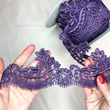 Corded Lace Trim Embroidered Net Mesh