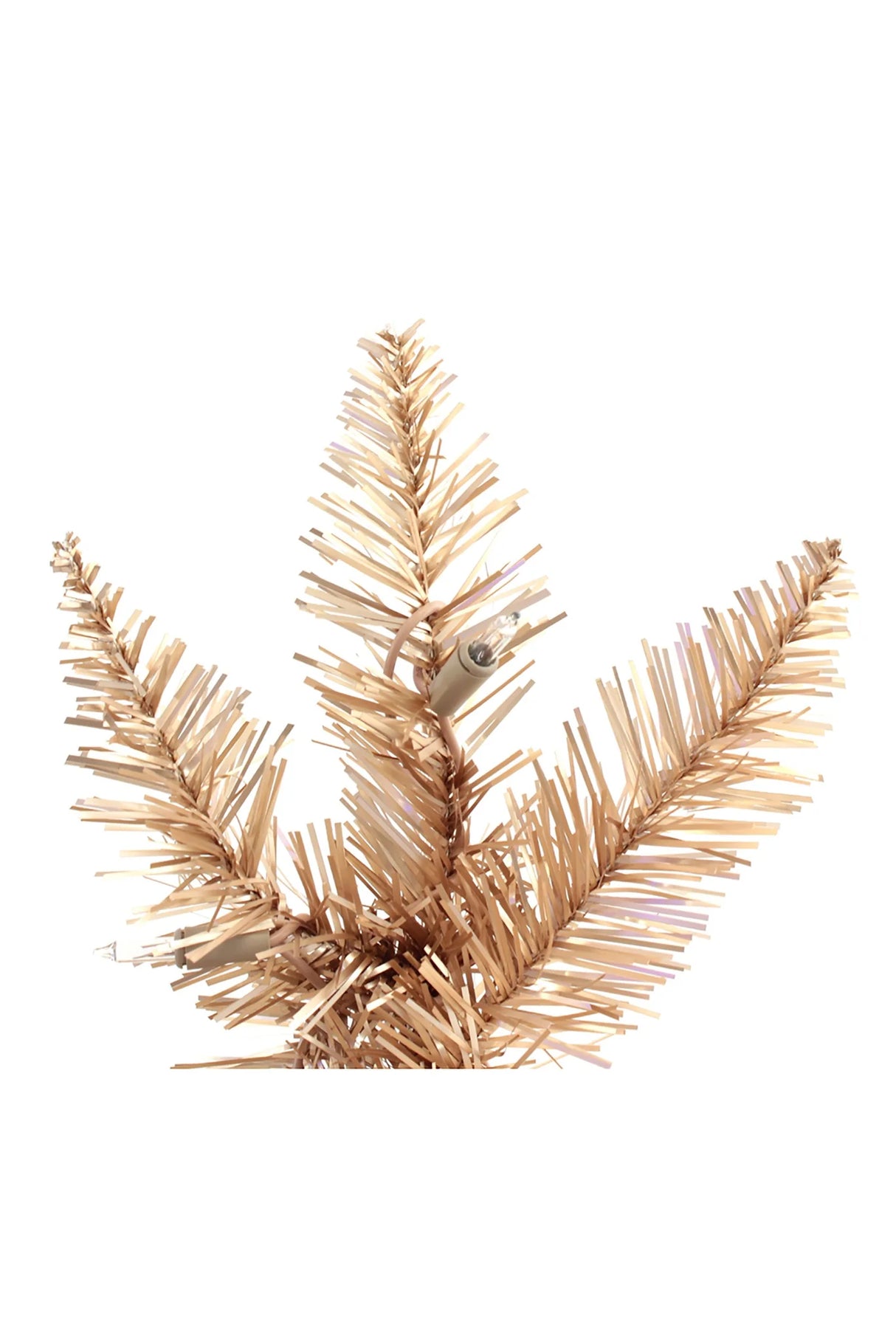 Champagne Gold Slim Prelit Christmas Tree with Warm White Lights