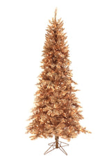 Champagne Gold Slim Prelit Christmas Tree with Warm White Lights